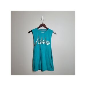 adidas Blue and Silver Tank Top for Active Wear